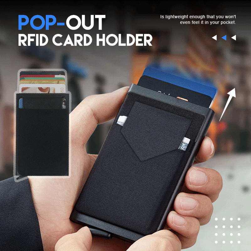 محفظة بطاقات بيومترية بضغطة زر Pop-up مضادة لسرقة البيانات